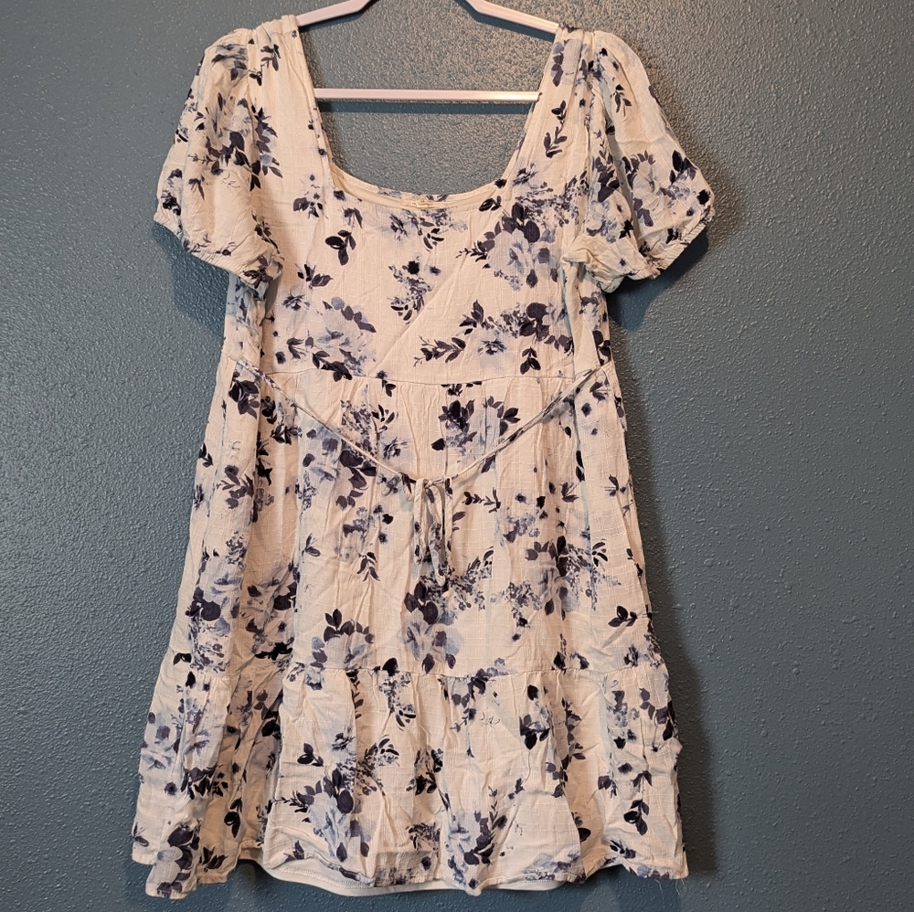Maurices blue floral babydoll dress
